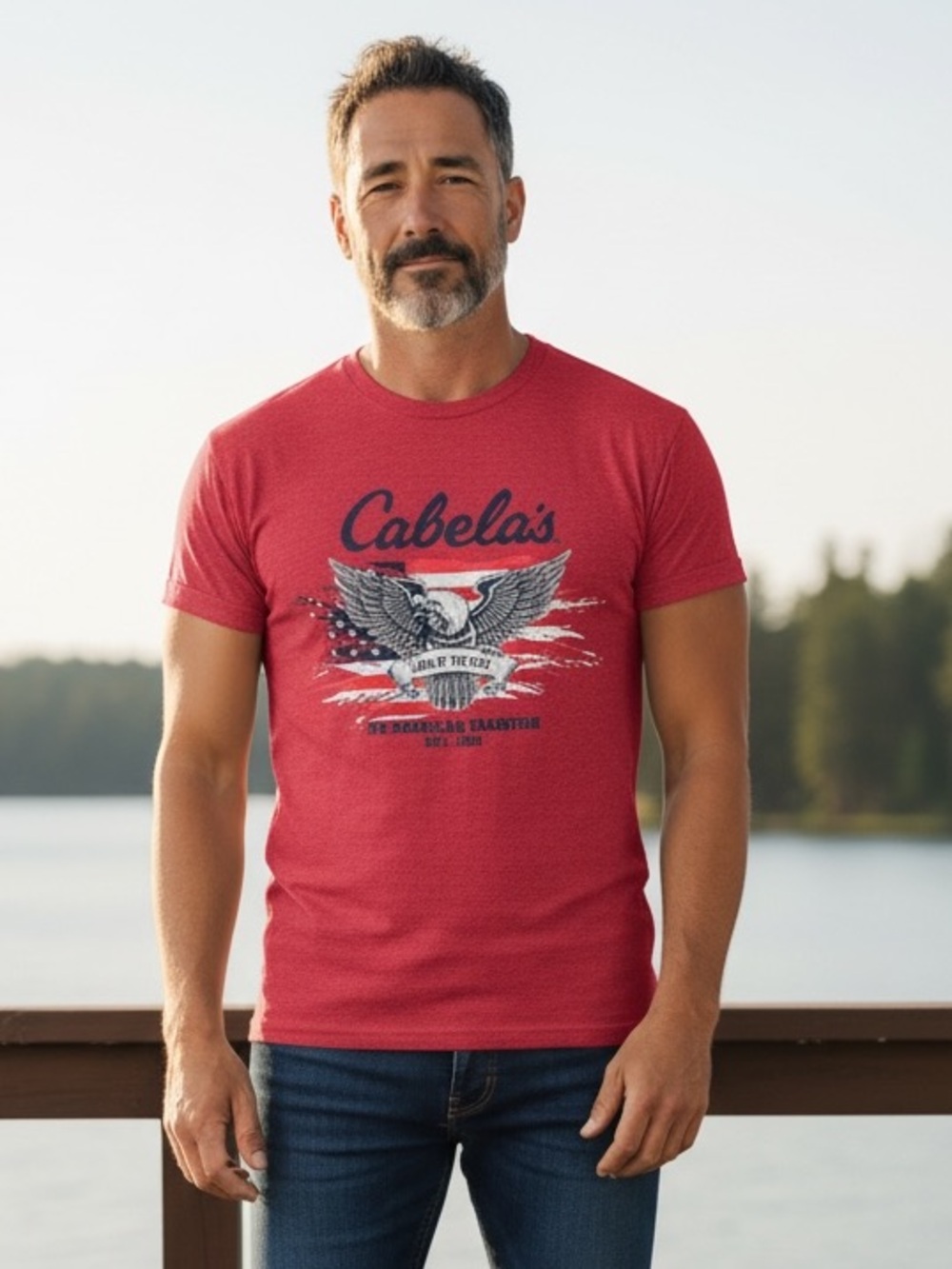 Cabela's Red Short-Sleeve Eagle Graphic Tee